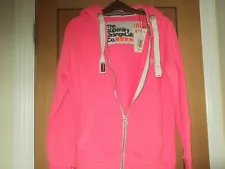 superdry ladies pink hoodie size l new with tags