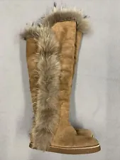 Koolaburra Boots Women's Size 7 Sasha II Ugg Leather Fox Fur