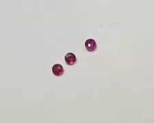 3 Ruby Round Loose Faceted Natural Gems 2.5mm each SNS0080