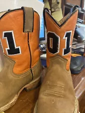 General Lee 01 Dukes Of Hazzard Kids Rockin Leather Cowboy Boots Boys Preowned