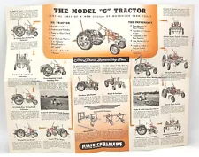 Vintage Allis Chalmers Model G Tractor Advertising Mailer Brochure Farm