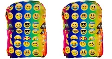 Top Trenz Emojicon Emoji All Over Print Multicolored Backpack LOT OF 2