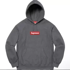 Size Medium - Supreme Box Logo Hooded Sweatshirt Charcoal : FW21 *BRAND NEW*