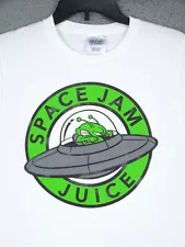 Space Jam Juice Adult Tee Shirt Small White Crew Neck Graphic Cotton Men's S T