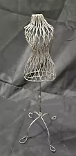 Wire Metal Dress Form 13 1/4" Tall Display Mannequin Jewelry Holder Shabby Chic