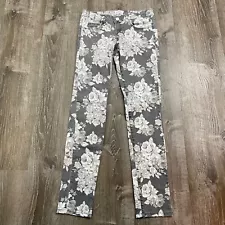 Aeropostale Womans Ashley Ultra Skinny Jeans Denim Gray Floral Size 5/6 Reg