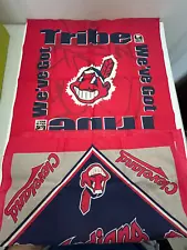 Vintage Lot 2 Cleveland Indians Chief Wahoo MLB Baseball Handkerchiefs Bandannas