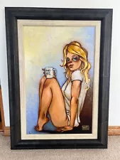 Todd WHITE " Farm Girl " Signed & Numbered Limited Edition Canvas Framed COA