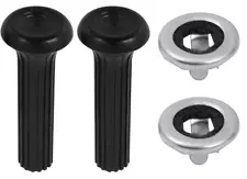 OER Black Ribbed Door Lock Knob Kit 1968-1970 Buick Chevy Olds Pontiac Cadillac (For: More than one vehicle)