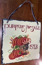 “Pumpkins For Sale” Wall Décor SIGN PLAQUE Fall / Halloween 8” X 8”