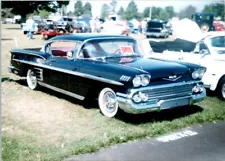 1958 Chevrolet Chevy Impala Black classic auto car photo FREE SHIPPING