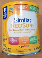 13.1oz Similac NeoSure OptiGro Powder Formula for Premature Babies EXP SEP 2024