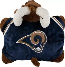 Pillow Pets Los Angeles Rams Stuffed Animal 18” NFL Football preowned