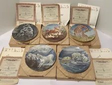 5x Bradford Exchange Animal Plate Lot “Signs Of Life” #1-5 with Boxes & COAs