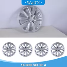 16 Inch 4Pc Silver Wheel Rim Covers On Full Snap Hubcaps Caps Fit R16 Tire & Rim