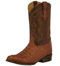 Mens Western Wear Boots Cognac Real Crocodile Tail Skin J Toe Size 7.5, 8