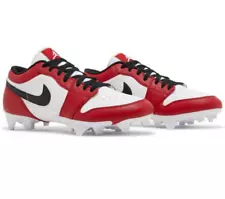 Jordan 1 Football Cleats Low TD Chicago Red Black White FJ6245-106 New 10.5-15