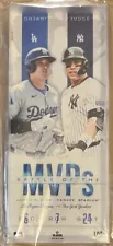 NY YANKEES LA DODGERS 2024 TICKET AARON JUDGE SHOHEI OHTANI 3D BLOCK ART