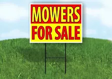 MOWERS FOR SALE RED YELLOW Plastic Yard Sign ROAD SIGN with Stand