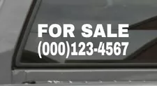 FOR SALE & Phone Number Vinyl Decal Sticker Car Truck SUV Window Sign