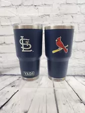 (2) ST LOUIS CARDINALS YADIER YADI MOLINA STAINLESS STEEL 30oz TUMBLERS W/LID