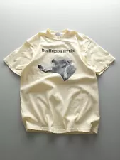 Vintage 90s Bedlington Terrier Dog T-shirt Hanes Beefy-T Single Stitch L