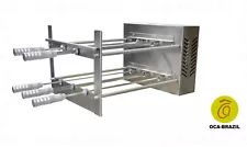 Brazilian BBQ Charcoal Grill - 05 Skewers - Rotisserie System - Oca-Brazil