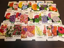 30 DIFF VINTAGE SEED PACKET LOT 1930s-1970 FLOWERS GARDEN TEXAS GENERAL STORE A2