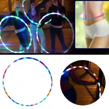 Adults Kids LED Glow Sport Hula Hoop Loose Weight Bodybuilding Fitness Hoops Toy