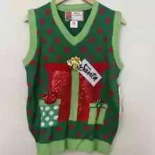 Ugly CHRISTMAS SWEATER VEST New Size Small UNISEX Gifts w/Bows NWT