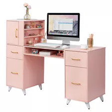 Computer Desk Nail Tech Table for Spa Beauty Salon Workstation with Wrist Rest