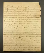 Antique Sept. 8, 1863 Alabama Slave Document Bill of Sale for 16 Year Old Martha