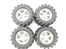 4x Vintage Traxxas Chevron Tractor Tires on 14mm Hex Wheels for T-Maxx E-Maxx Mo