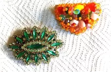 SALE Lot of 2 pc. Vintage Rhinestone Pins/Brooches - FREE SHIPPING