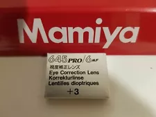 Mamiya 645 PRO TL, PRO, SUPER, prism finder +3 DIOPTER/EYE CORRECTION LENS