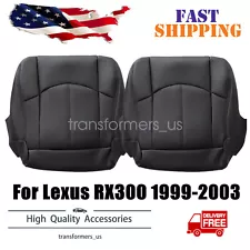 For Lexus RX300 1999-2003 Driver Passenger Bottom Leather Seat Cover Black