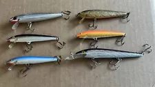 (6) Rapala / Rebel Fishing Lures Crankbait Nice Lot!!