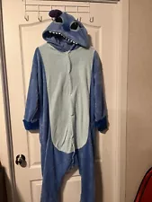 Stitch pajama costume adult M button front jumper Disney character one piece