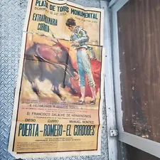 vintage original bullfighting poster July 18 1961 Rare Original Spain