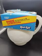 Kool-Aid Man 2 Quart Pitcher White Plastic - No Packets 1980's Vtg