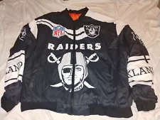 2XL Oakland Raiders NFL '80s Style sports Jacket New Black And White New