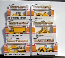 Ertl Mighty Movers Lot Of 6 Excavator, Hauler, Scraper, Crawler, Loader, Backhoe