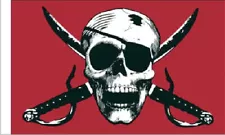 5X8 FT CRIMSON PIRATE RED FLAG BANNER USA 68D PRINTED NYLON FABRIC