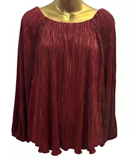 Women's Chicos Metallic Textured Crinkle Top Smoked Paprika Size 4 (US XXL)