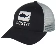 NEW COSTA DEL MAR MESH ADJUSTABLE CAP HAT BLUE TUNA WAVES