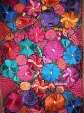 GUATEMALAN RUNNER, NEW, FLOWER EMBROIDERY