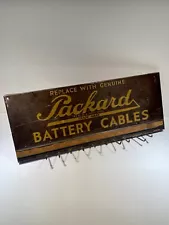 ORIGINAL Vintage PACKARD MOTOR CAR CO BATTERY CABLE TIN SIGN GARAGE DISPLAY AD