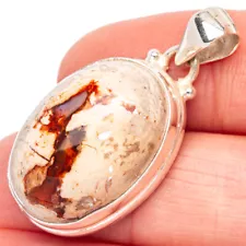 Mexican Fire Opal 925 Sterling Silver Pendant 1 3/8" Ana Co P44168