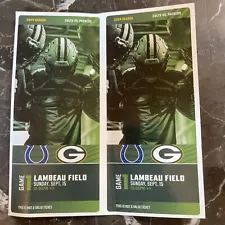 Green Bay Packers Kickoff Weekend Colts 9/15/2024 Replica Ticket Stub Lambeau