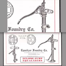 Windmill & Hand Pump Eclipse Equalizer Foundry Chicago Farm Victorian Trade Card